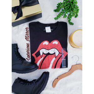 The Rolling Stones Y2K Band Tee Grunge Goth Red Tongue Short Sleeve T-Shirt Sz L